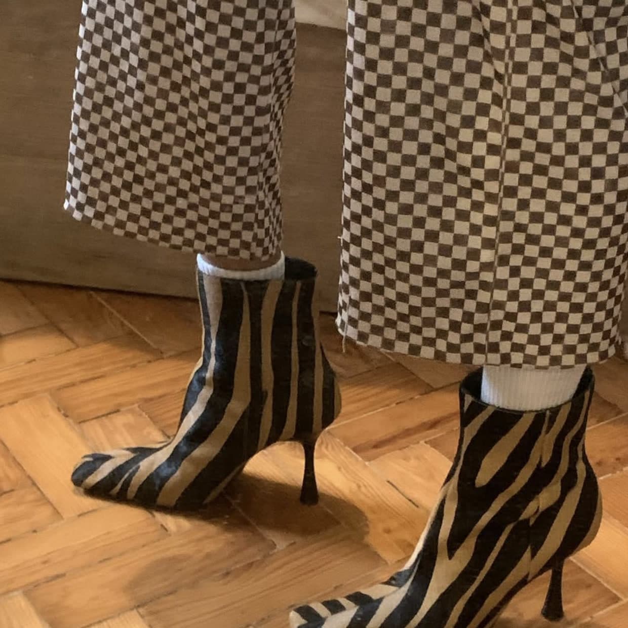 Graphic patterned boots